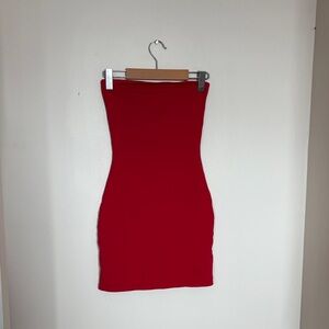 Aritzia Red Strapless Bodycon Dress